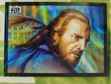 2022 Topps Star Wars Galaxy Wave Refractor Qui-Gon Jinn /99 #78 picture