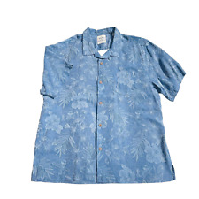 Disney Tommy Bahama Silk Shirt XXL Mickey Mouse Jacquard Hawaiian Shirt Blue EUC picture