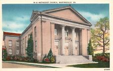 Postcard VA Martinsville Virginia Methodist Church Linen Vintage PC f6965 picture