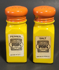 Vintage Gemco Pantry Pops Salt & Pepper Shakers Yellow Orange Glassware picture