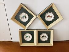 Set of 4 B&S Creations Framed Antique Cars Automobiles Wall Decor Hangings, NY picture