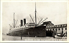 Vtg 1920s Shipping Scene Ship at Port Everett Washington WA Postcard picture