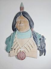 Vintage 1970s Sexton  Native American Cast Metal Wall  Plaque picture