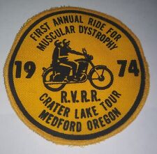 Vintage 1974 Harley Davidson Canvas Patch 1st Annual Ride Medford Oregon picture