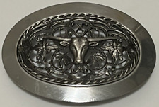 Belt Buckle Texas Long Horn Filigree Cowboy Cowgirl Western Ornate picture