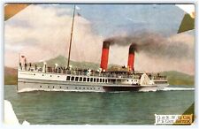 Glen Sannox Paddle Steamer Ship Port Bow View of Steamer Making Smoke and Crowd picture