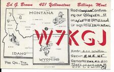 QSL 1948 Billings  Montana   radio  card picture
