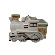 Vintage Rubens Japan Train Locomotive 5191 Planter Ceramic 6in Brown Green #2 picture