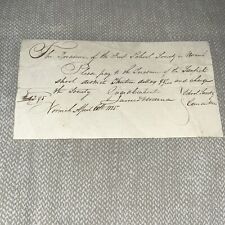 1825 Order to Pay Yantic School District - Norwich CT James Stedman Genealogy picture