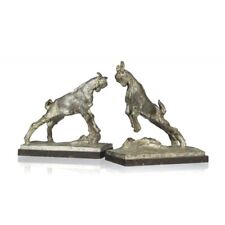 Pair of Chevreaux Confronted bookends in bronze with silver patina signed picture