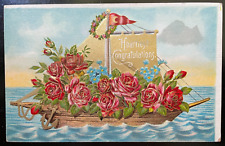 Vintage Victorian Postcard 1901-1910 Heartiest Congratulations - Rose Sailboat picture