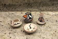 Native American S. Zuni Isleta Pueblo NM Handmade Pottery Signed Lot of 4 Pieces picture