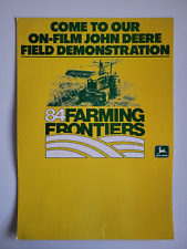VTG 1984 JOHN DEERE TRACTOR SIGN 21X15 FARMING FRONTIERS ADVERTISING RARE FARM picture
