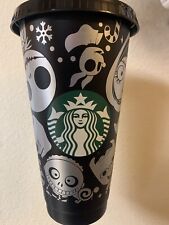 Starbucks Inspired Tumbler Nightmare Before Christmas  Sliver & Black 24oz. picture
