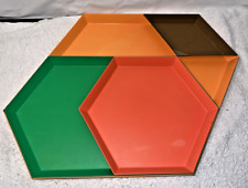 HAY KALEIDO TRAY (4) pieces hexagons diamond metal modernist large & small pcs picture