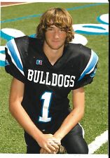 Teen Boy Jock FOOTBALL PLAYER #1 Bulldogs  2000s color 5X7 PHOTO picture