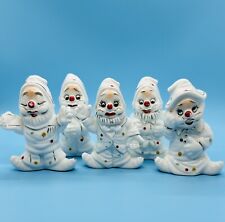 5 Pc Vintage Porcelain Clown Figurine Lot 3.5 - 4” Tall picture