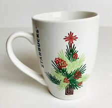 Starbucks Christmas Tree Holiday Mug White Coffee Mugs 16 oz Cup 2011 picture