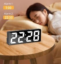 Digital Alarm Clock Mirror LED Alarm Clock Digital Clock Temperature Clock picture