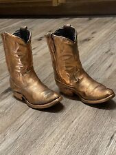 Vintage “Texas Brand” Cowboy Boots Bronze Preserved Pair Size 8 Bronzing Decor picture