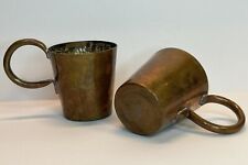 Pair Of Vintage Rum ROYAL BRITISH NAVY Measuring Cup 1/2 GILL Copper picture