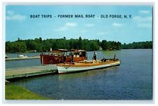 c1950's Boat Trips Former Mail Boat Mountaineer Chain Lake Old Forge NY Postcard picture