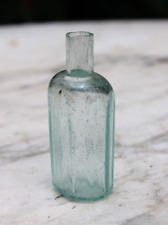 Antique Aqua Blue Colored Glass Medicine Bottle Mini picture