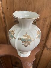 Lenox Collectible Porcelain Catalan Vase 10 Tall  Made in USA Gold Green picture