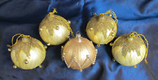 Vintage West Germany Blown Glass Wire Wrapped, Bead & Glitter Christmas Ornament picture