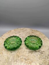 Vintage Pair of Green Art Glass Tealight Candle Holders 3 1/2