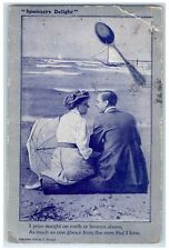 1908 Couple Romance At The Beach Spooners Delight Canby MN Antique Postcard picture