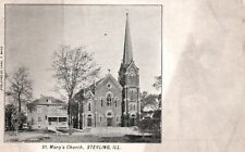 Postcard IL Sterling Illinois St. Mary's Church Undivided Back Vintage PC e9227 picture