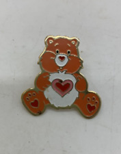 Vintage 1983 Tender Heart Care Bear Enamel Brooch - Lapel Pin - Orange Carebears picture