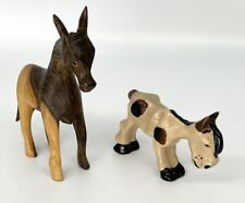 Vintage Horse Figurines Set of 2 - Wood and Ceramic picture