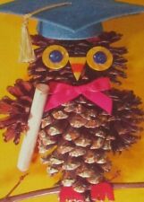 UNUSED vintage Graduation card, pine cone owl, 7