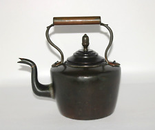 Antique English Copper Kettle Tea Pot Primitive Farmhouse Hand Made picture