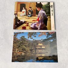 2 Vintage Postcards Pretty Japanese Women In Kimono & Golden Pavilion Japan Lot picture