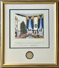 Thomas McKnight, 1995 Art Print, Holiday White House Blue Room, Serigraph, Rare picture