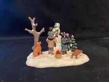 LEMAX Victorian Building Snowman Sled Dog - #63267 Table Accent Discontinued picture
