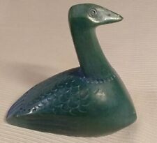 Boma Canada Bird Arctic Loon Soapstone Carved Sculpture Figurine Green FLAW picture