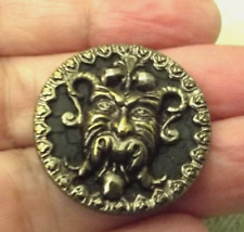 Antique Grotesque Mask of Bacchus Button w/Paris BM (3332) picture