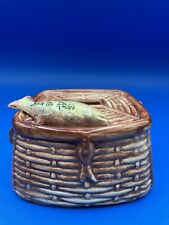 Vtg 1954 Ceramic Fish Basket Coin Bank, Santa Rosa Ca- N.S. Gustin Co. L.A., Ca picture