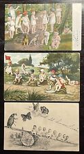 Multiple Babies Communing With Nature , Postcards, Lot of 3 picture