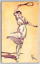 Italian Artist Enrico Sacchetti~Lady Tennis Player~Polenghi 23-6~Art Deco Glamor picture
