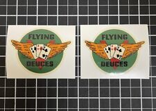 TWO NEW WW2 WWII USMC VMF 222 squadron insignia DECAL STICKER Flying Deuces picture