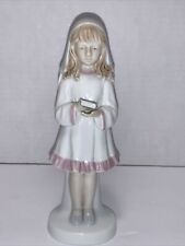 Vintage Roman Veiled Girl With Bible Porcelain Figurine Made In Japan picture