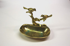 Vintage brass soap dish birds on a branch Art Deco Victorian Patina Taiwan picture