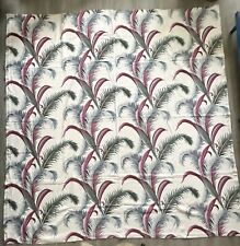 Vintage ‘40s Tropical Print Barkcloth Bedspread/Coverlet/Fabric 87x88” Tiki picture