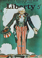 LIBERTY MAGAZINE COVER POSTER PRINT JAN 19, 1935 UNCLE SAM USA AMERICANA 1970's picture