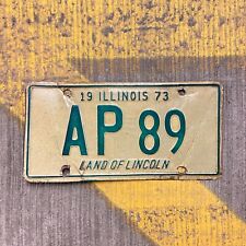 1973 Illinois License Plate AP 89 Garage Decor Auto Car Show Initials Name 1989 picture